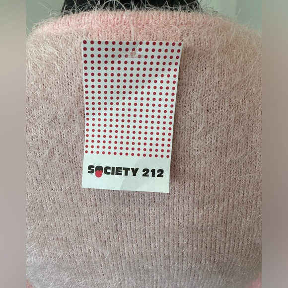 ✨NWT✨ Retired Style‼️ Society 212 Y2K Pink Fuzzy Cropped Sweater - Picture 6 of 14